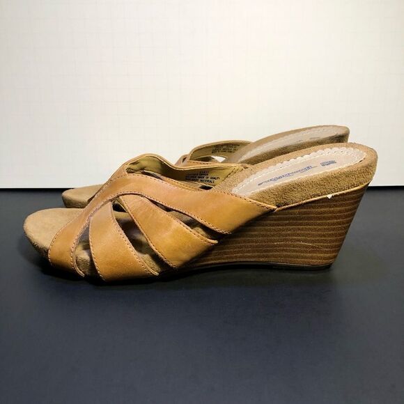 Womens THOM MCAN Tan Wedge Sandals / Size 8.5 - Picture 4 of 9
